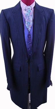 Day Coat Becker Brothers Medium Blue Shadow Stripe