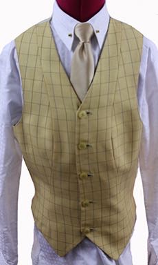 Vest Custom Reversible Yellow Windowpane and Blue Glenplaid