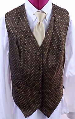 Vest Chavez Bronze with Cream Dot Brocade