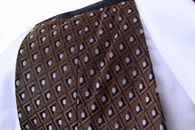 Vest Chavez Bronze with Cream Dot Brocade