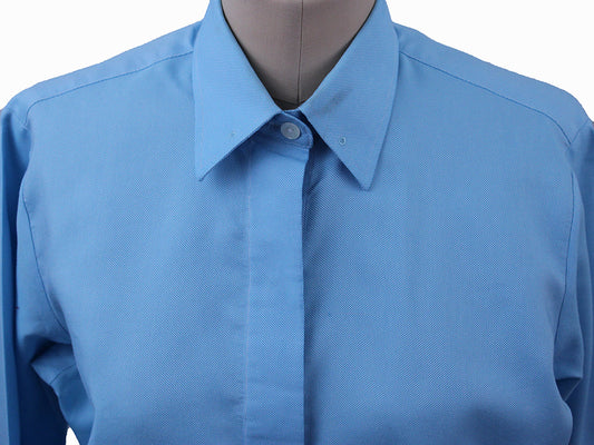 Shirt Issued By Ellie May Aqua Pindot