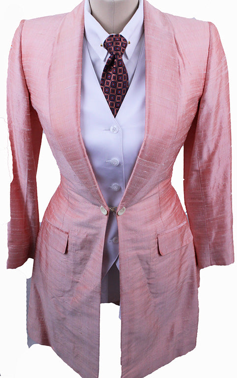 Custom Day Coat Coral Silk
