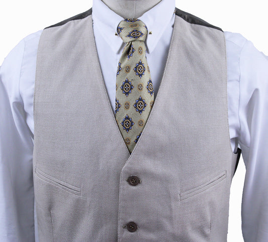 Becker Brothers Men's Vest Cream Nailhead