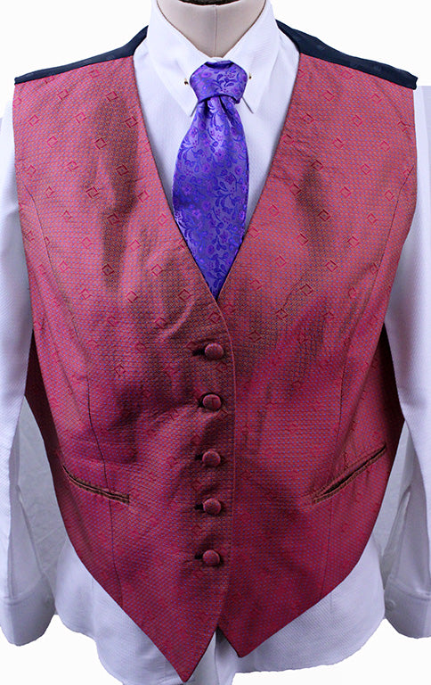 Vest Marsha DeArriaga Pink and Green Geometric