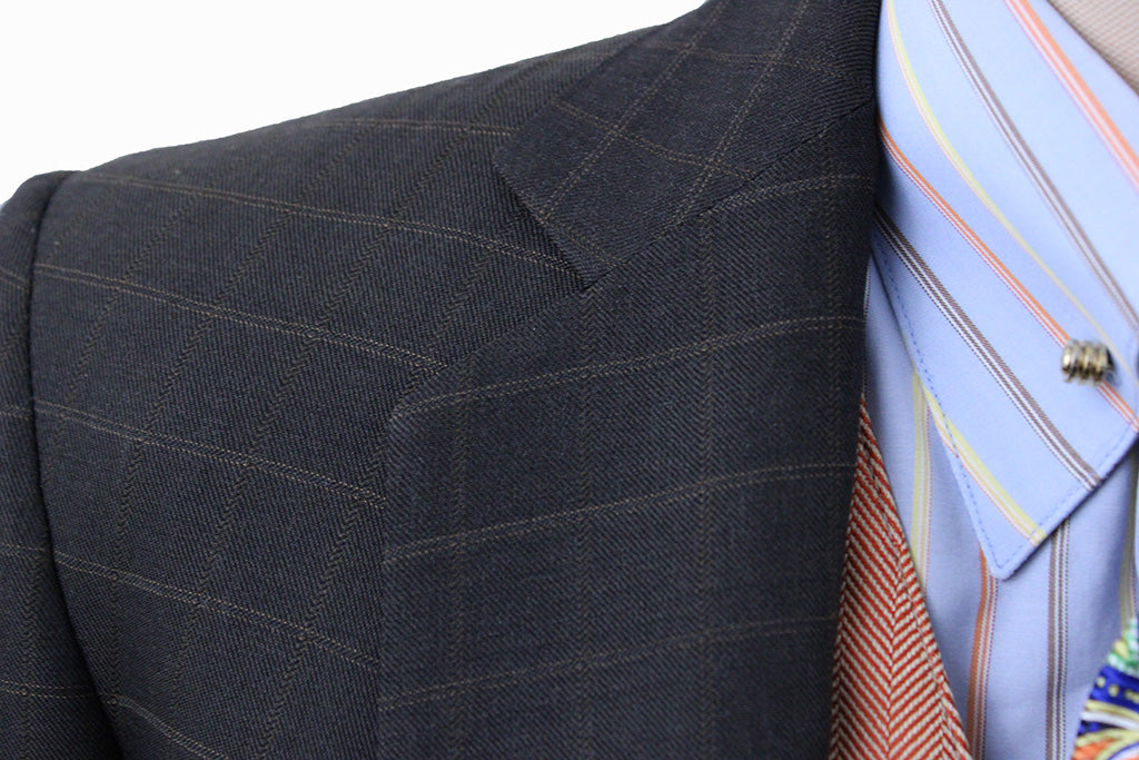 Day Suit Carl Meyers Brown with Golden Windowpane