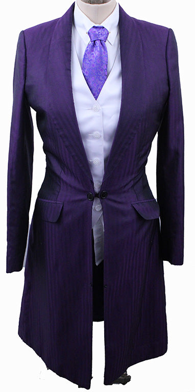 Day Coat Issued By Ellie May Purple Herringbone Sheen