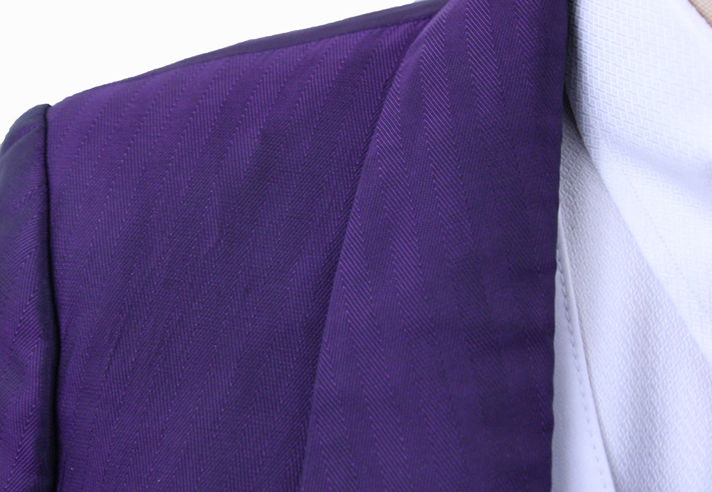Day Coat Issued By Ellie May Purple Herringbone Sheen