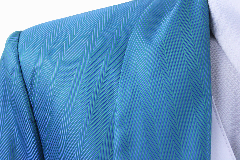 Day Coat Issued By May Teal Herringbone