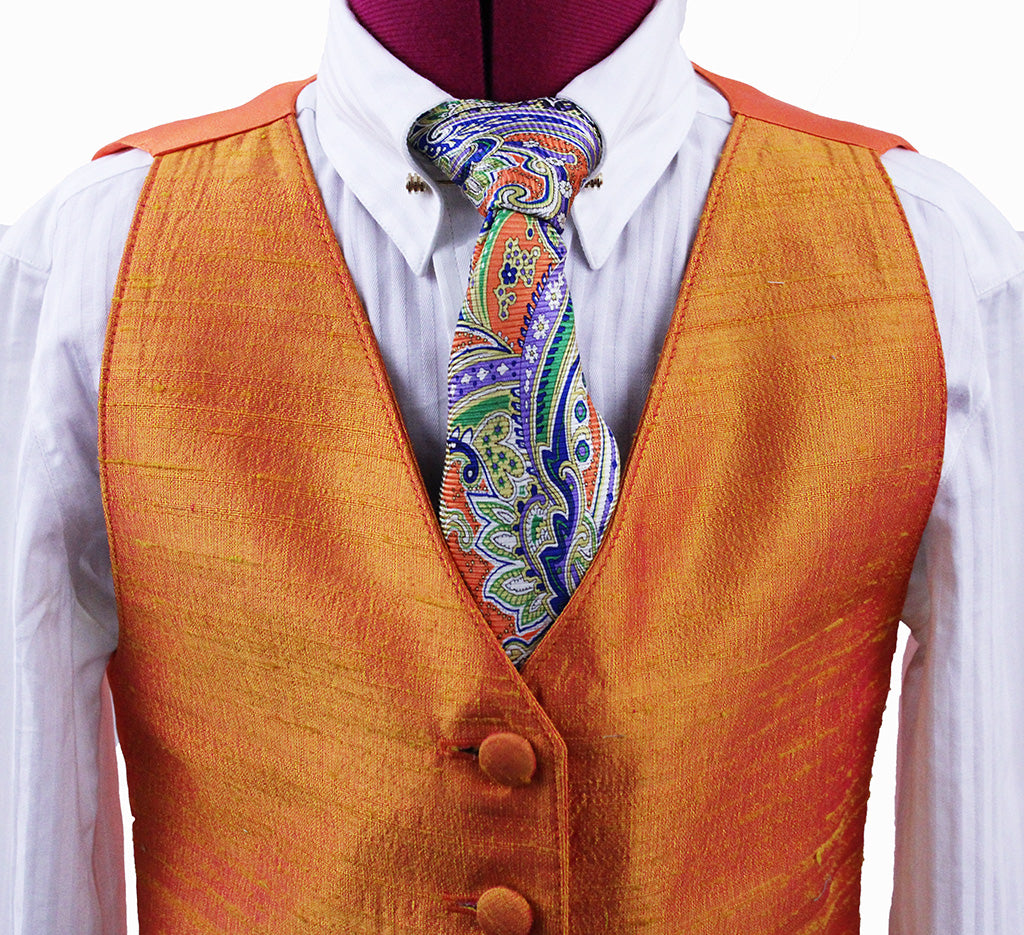 Vest Custom Orange Silk