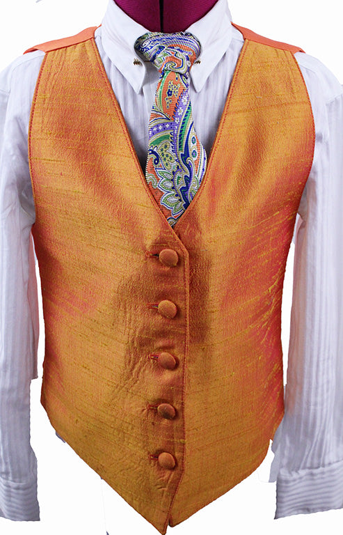 Vest Custom Orange Silk