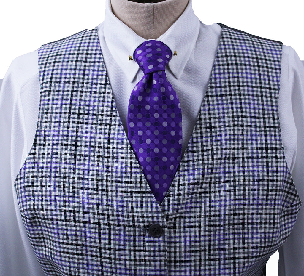 Vest Becker Brothers Steel Glenplaid with Purple Windowpane