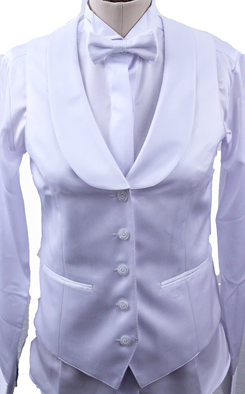 Brand New! Issued By Ellie May White Satin Formal Set 41