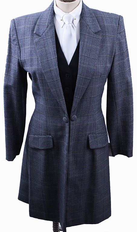Day Coat Custom Navy with Gold and Maroon Windowpane