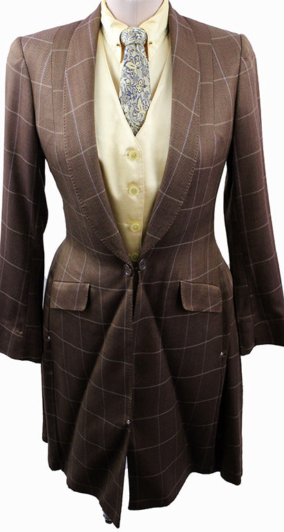 Day Coat LeCheval Copper with Cream Windowpane