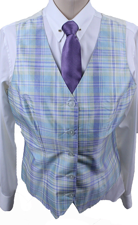 Vest Hartmeyer Blue and Sage Plaid