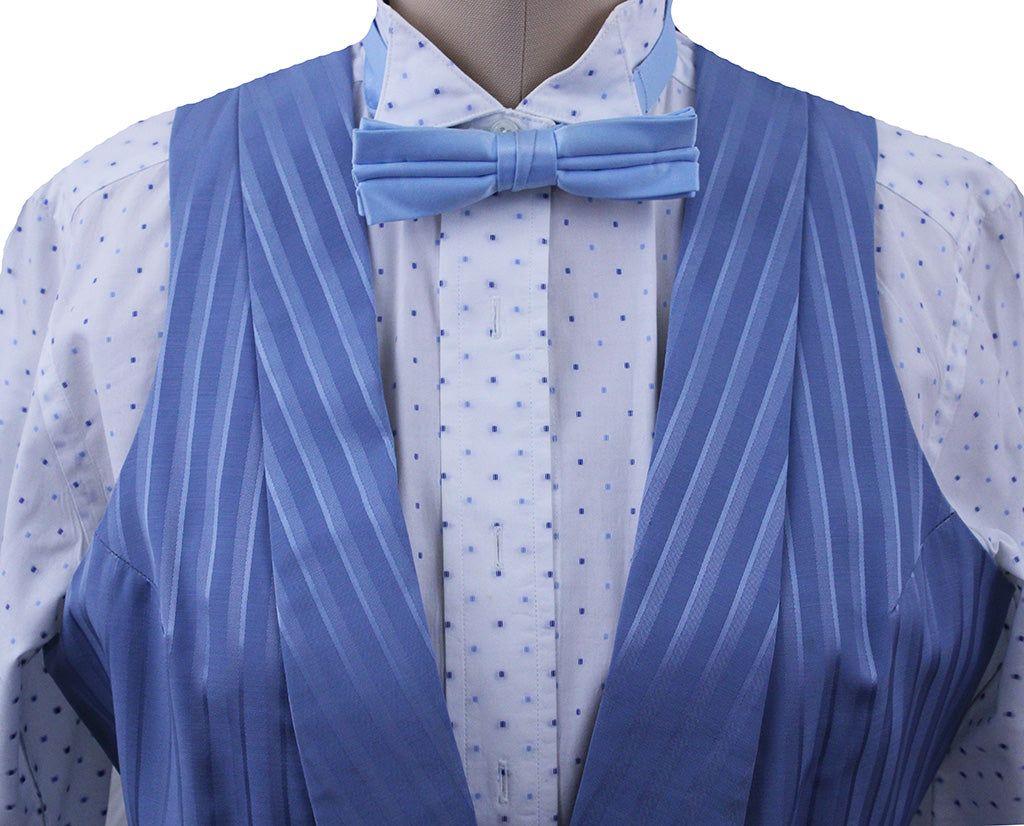 Formal Set Becker Brothers Blue Sheen Stripe and Dot Shirt