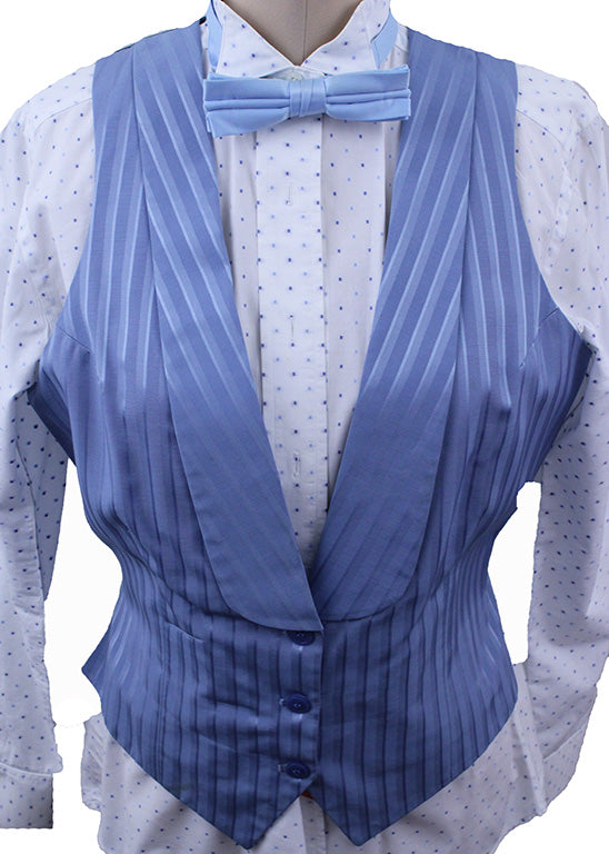 Formal Set Becker Brothers Blue Sheen Stripe and Dot Shirt