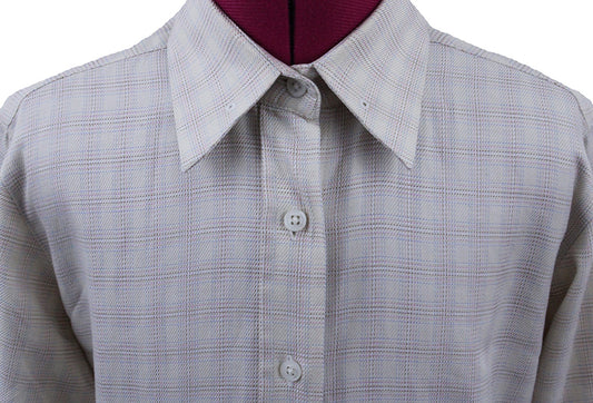 Shirt Custom Tan with Pink, Blue, and Maroon Windowpane