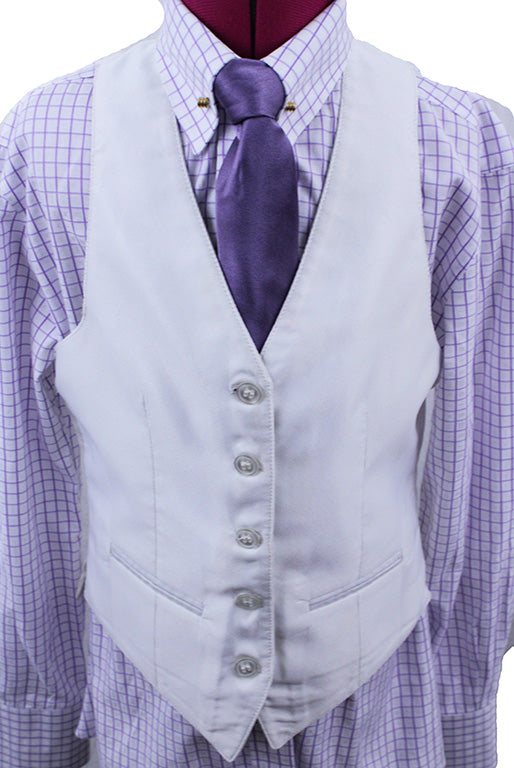 Vest Becker Brothers Ivory White Thin Shadow Sheen