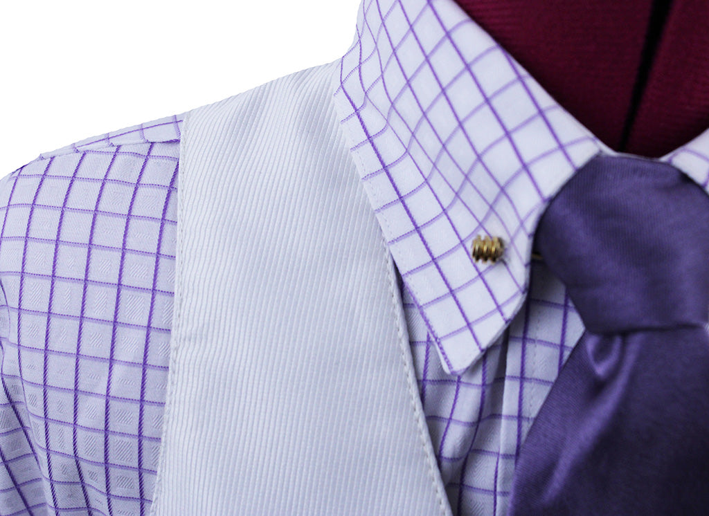 Vest Becker Brothers Ivory White Thin Shadow Sheen