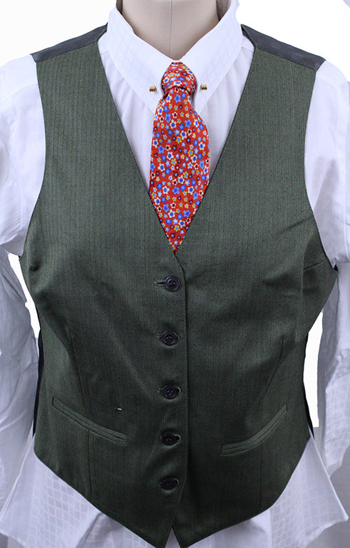 Vest Becker Brothers Olive Herringbone