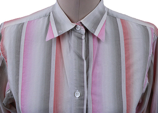 Shirt Carl Meyers Taupe/Pink/Coral Stripe