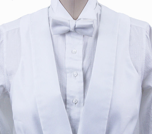 Formal Vest Becker Brothers White Thin Shadow Stripe