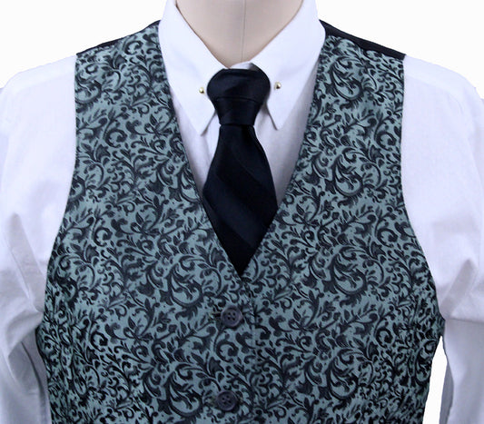 Vest Becker Brothers Emerald and Black Paisley