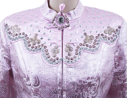 Western Top Vera Kirkland Pink and Silver Paisley Brocade