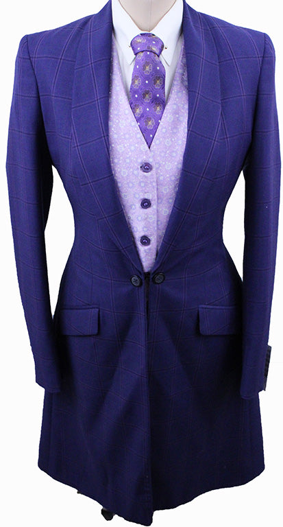 Day Coat Issued By Ellie May Purple with Lavender Windowpane