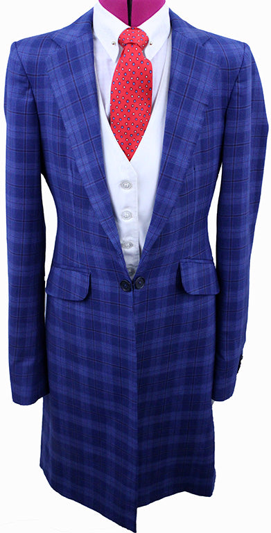 Day Suit Becker Brothers Blue Glenplaid with Red Windowpane