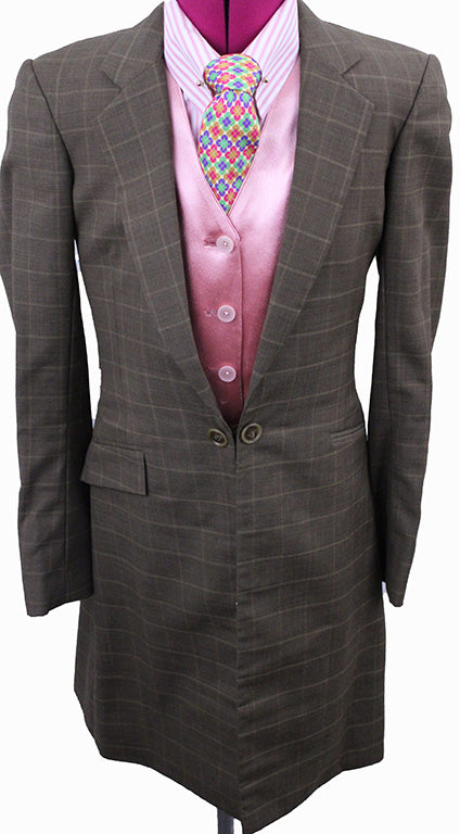 Day Suit DeRegnaucourt Taupe with Gold Windowpane