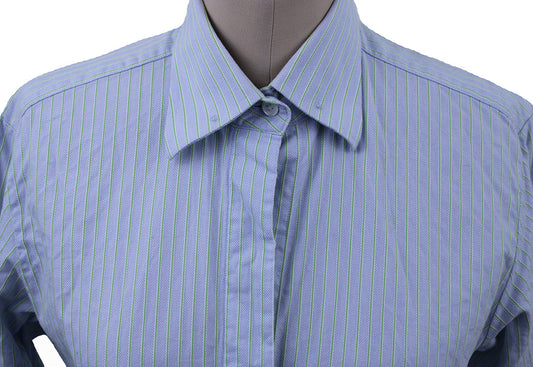 Shirt Issued By Ellie May Blue with Lime Stripe