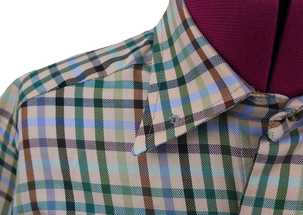 Shirt Becker Brothers Peach, Green, and Blue Plaid