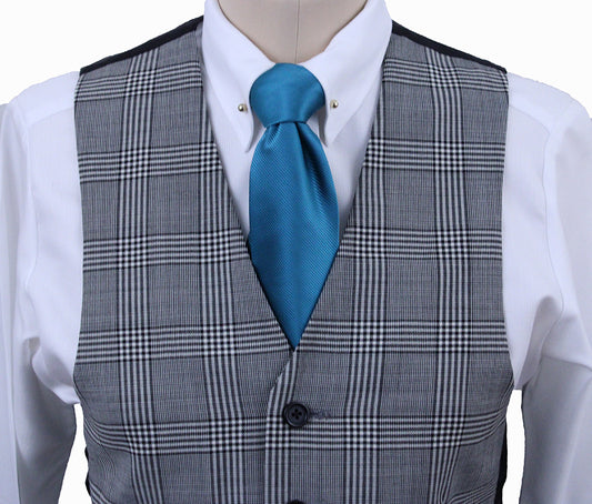 Vest Frierson Black and White Glenplaid