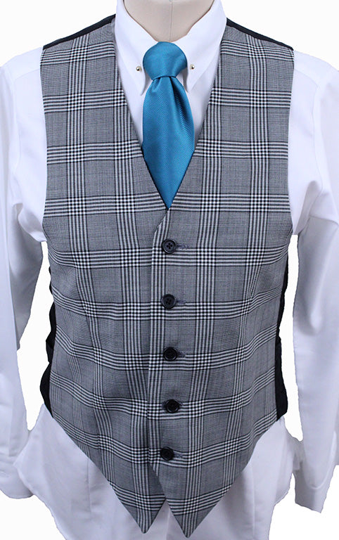 Vest Frierson Black and White Glenplaid