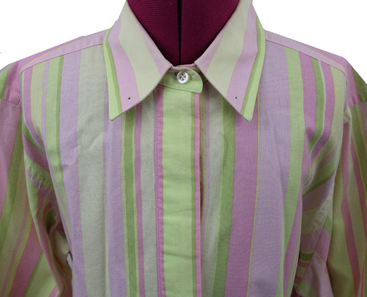 Shirt DeRegnaucourt Yellow, Pink, and Lime Stripe