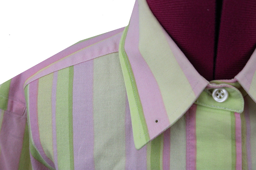 Shirt DeRegnaucourt Yellow, Pink, and Lime Stripe