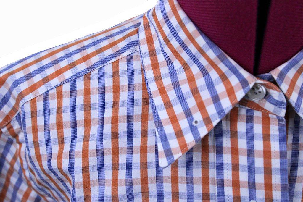 Shirt Becker Brothers Orange and Blue Gingham