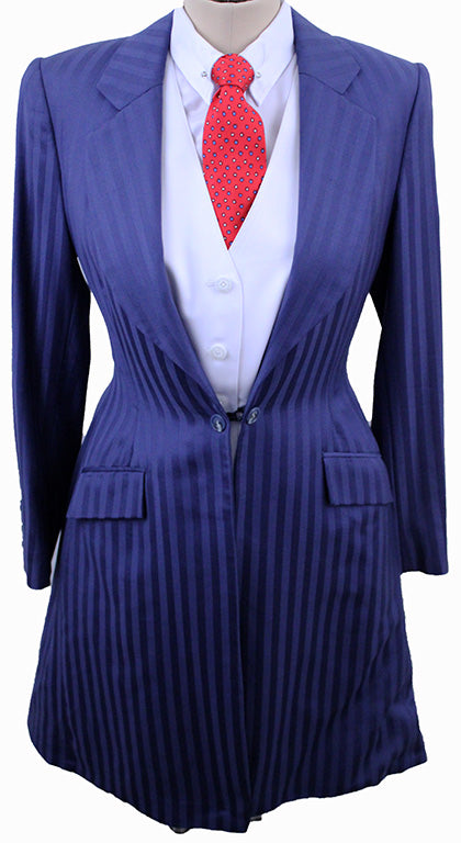 Day Suit Equus Medium Blue Shadow Stripe Suit