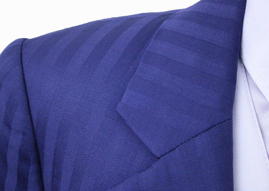 Day Suit Equus Medium Blue Shadow Stripe Suit