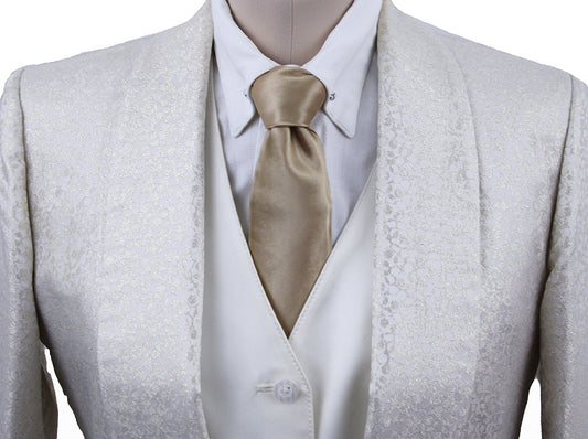 Day Coat Becker Brothers Ivory and Gold Glitter Brocade