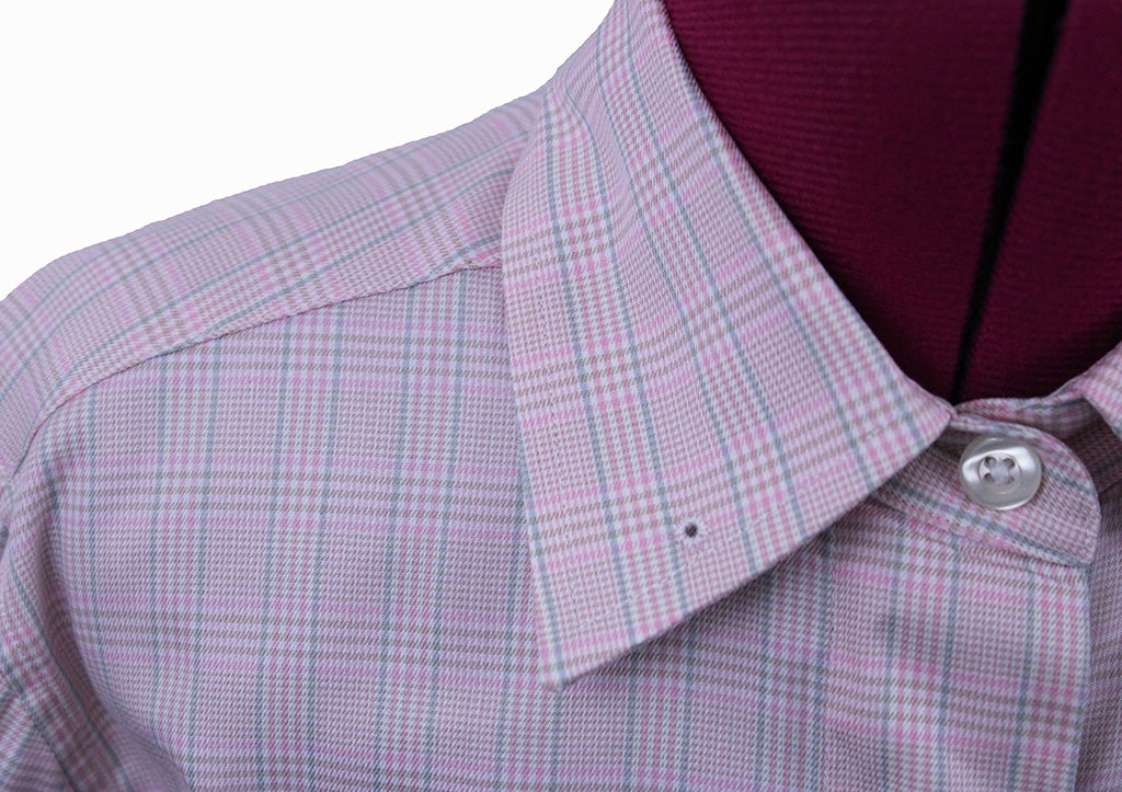 Shirt DeRegnaucourt Pink and Taupe Plaid