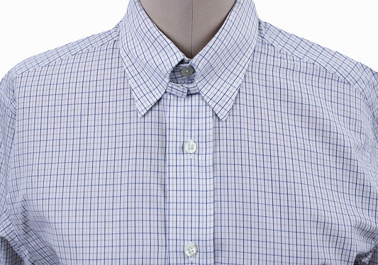 Shirt Carl Meyers White with Blue and Tan Mini Box