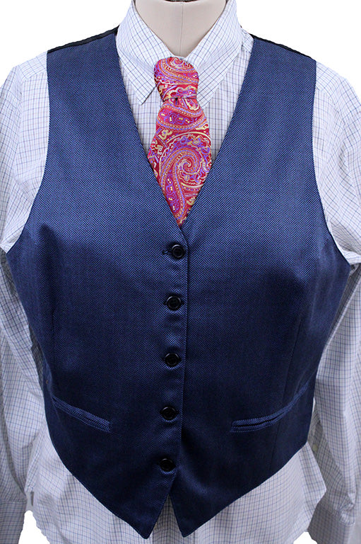 Vest Carl Meyers Slate Blue Herringbone Sheen