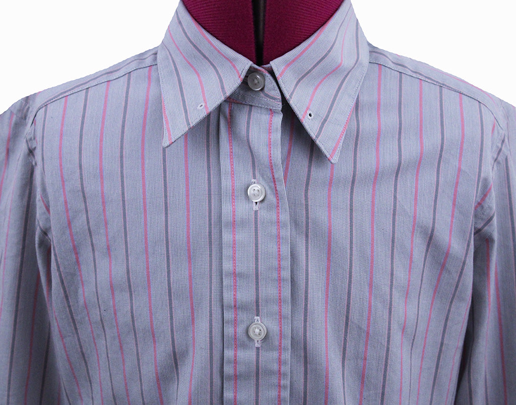 Shirt Becker Brothers Silver with Pink Pinstripe