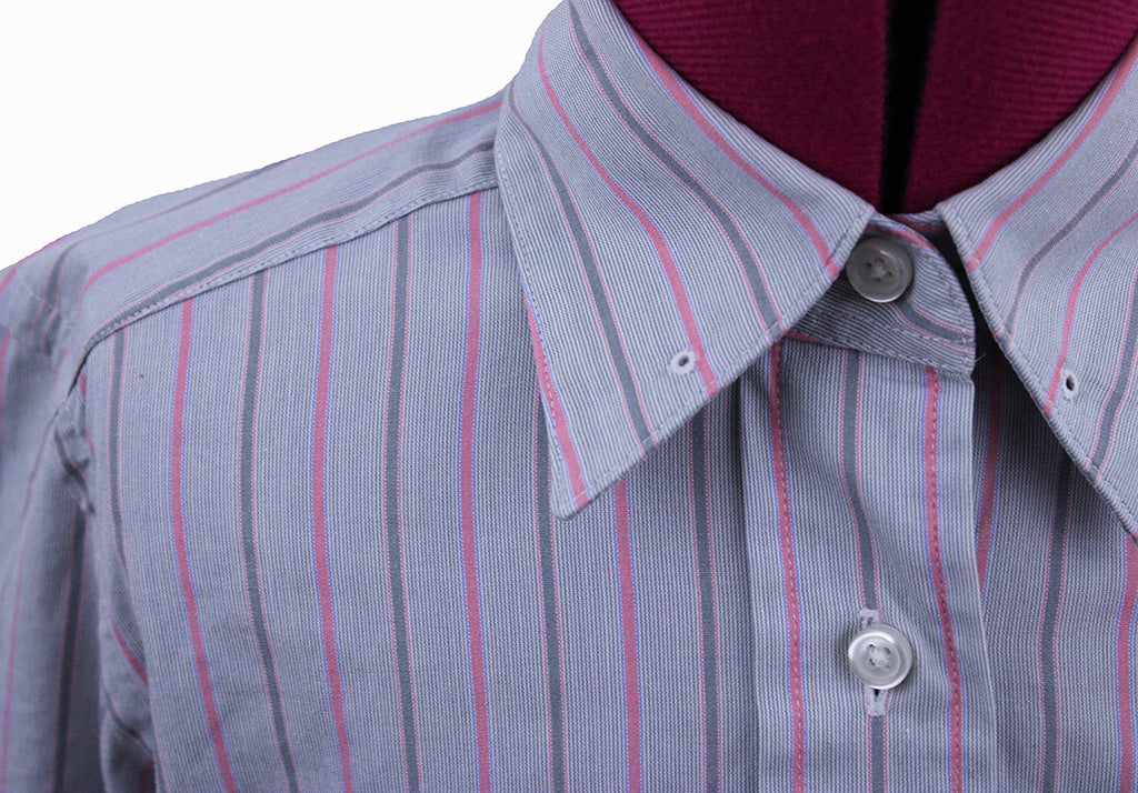 Shirt Becker Brothers Silver with Pink Pinstripe