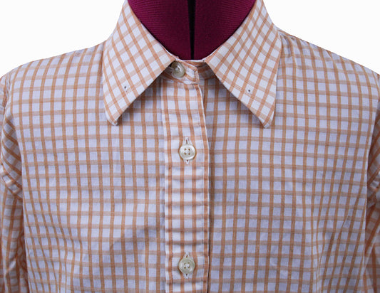 Shirt LeCheval Tangerine and White Box Check