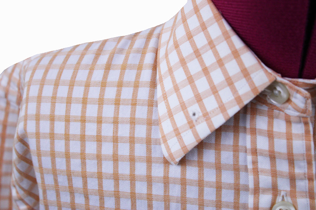 Shirt LeCheval Tangerine and White Box Check