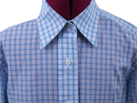 Shirt Becker Brothers White and Aqua Box Check